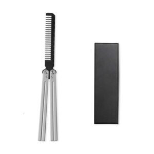 Peine de acero inoxidable Mango de aluminio Práctica CSGO - silver
