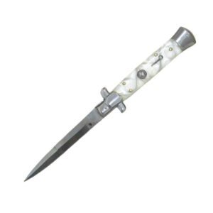 Cuchillo STILETTO blanco perlado de 9 pulgadas