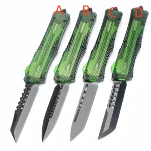 Clear Amber Handle OTF Knife - A