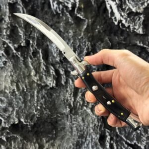 Navaja automática de 9 pulgadas con hoja de cimitarra y estilete