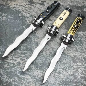 Cuchillo italiano Stiletto Switch Kris Blade Fick de 8,75 pulgadas