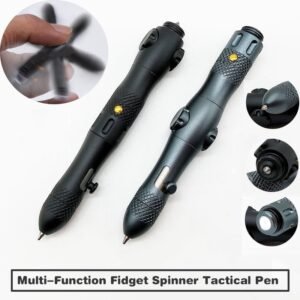 Multi-function Spinner Self Defense Tactical Pen Flashlight Emergency Glass Breaker Outdoor Survival EDC Tools
