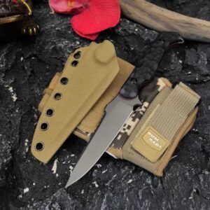 Cuchillo recto de supervivencia al aire libre de alta dureza para aventuras en la naturaleza - 02
