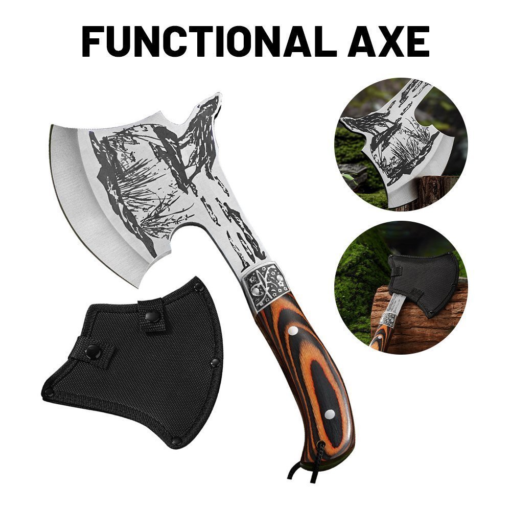 S923cf6c6c25347d7bdce03087473622a7-1.jpg MultiPurpose Axe, Survival Axe Multi-function Outdoor Camping Tactical Wolf-head Axe Hunting Tools Portable Tomahawk