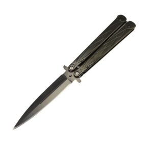 Navaja mariposa de doble filo, color negro (Reino Unido)