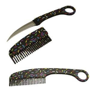 Comb Knife Self-Defense Tools Hidden Knife Pink Donut