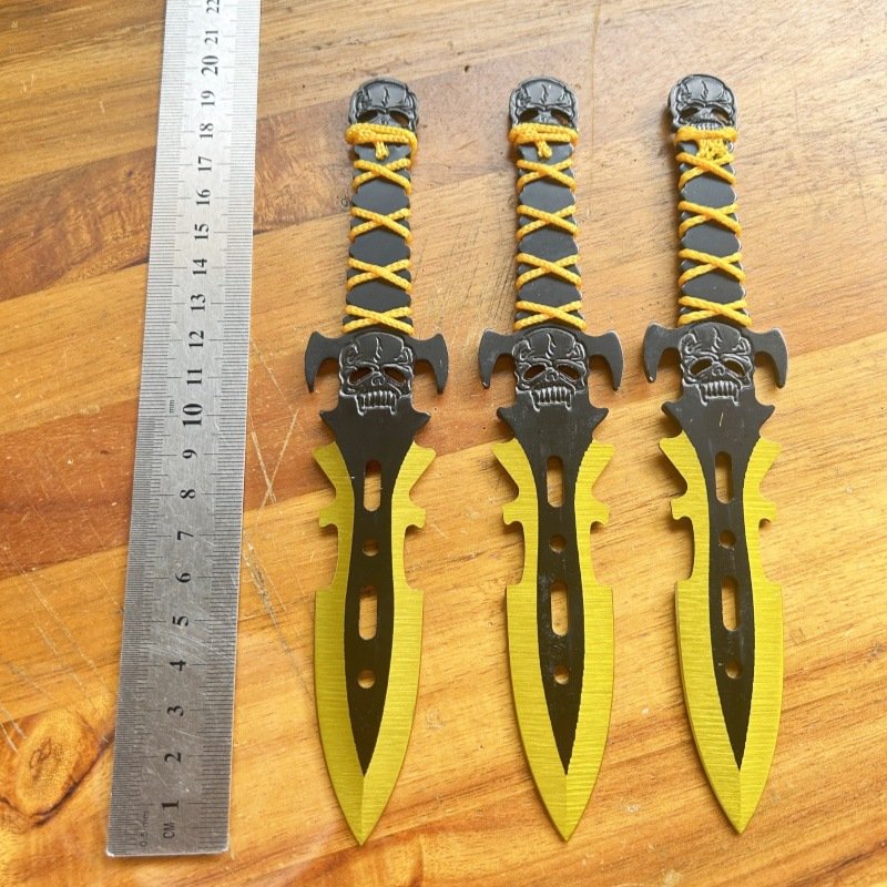 Juego de cuchillos arrojadizos de entrenamiento YF220 – 3 piezas, Dorado Juego de cuchillos arrojadizos de entrenamiento YF220 – 3 piezas, Dorado