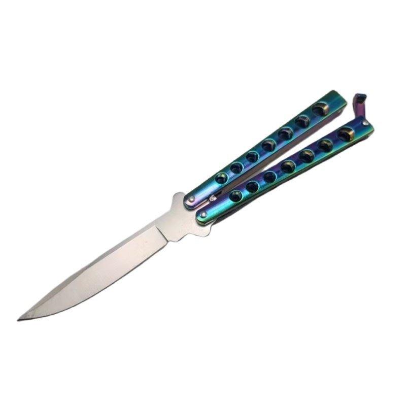 微信图片_20250107171247.jpg Cuchillo Balisong Helix Butterfly de alta calidad RAINBOW