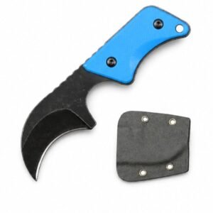 Mango cuchillo de cuello G10 con funda kydex EDC herramienta-azul