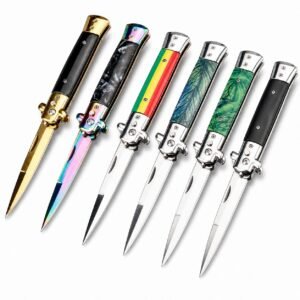 Cuchillo plegable de estilete al aire libre portátil – multiusos navaja automática