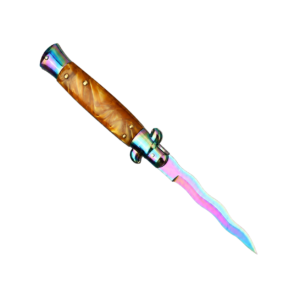 Cuchillo de estilete de hoja de onda de colores – Kit de cuchillo automático de Flick con manijas mixtas