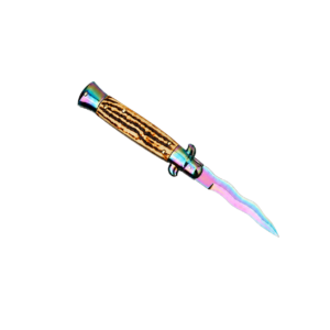 Cuchillo de estilete de hoja de onda de colores – Kit de cuchillo automático de Flick con manijas mixtas