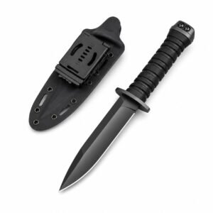 Alfa táctica negro caballero armadura perforante cuchillo de cuchilla fija
