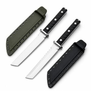 Cuchillo de cuchilla fija Kikuta corta samurai K-funda