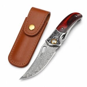 Sabletooth tigre Damasco cuchillo plegable