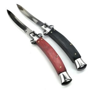 Clásica cuchilla italiana de estilete – Cuchillo de volcado automático con madera o mango negro