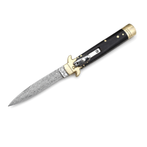 Cuchillo de apertura lateral de Damasco de la Guardia de Latón